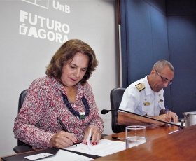 Cerimônia de formalização memorando de entendimento entre a Escola Superior de Defesa (ESD) e a Universidade de Brasília (UnB). 24/02/2023. Foto: Beto Monteiro/Ascom UnB